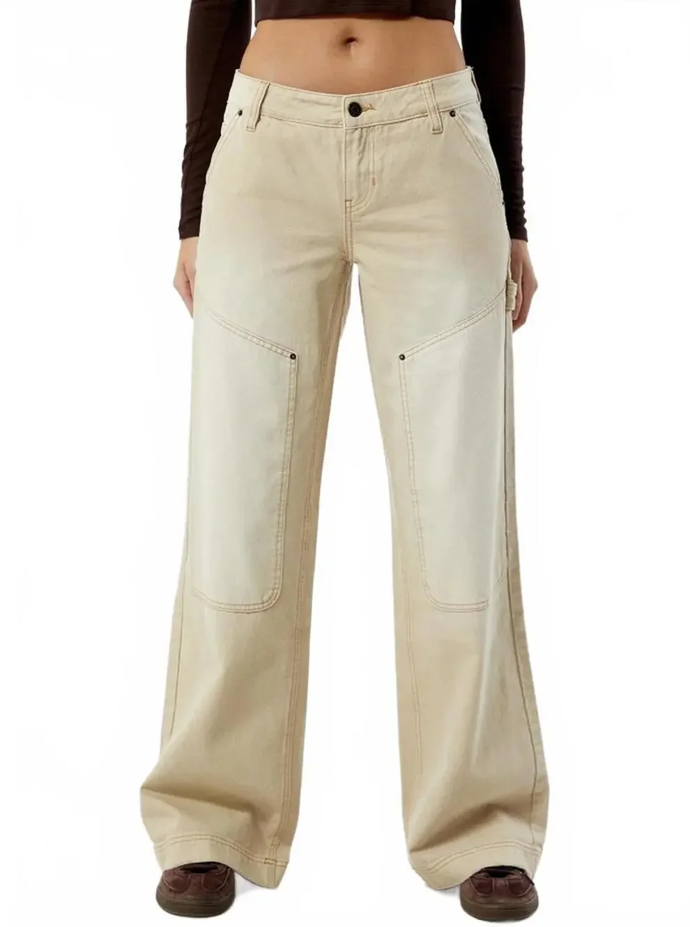 Pacsun Beige Low Rise Baggy Carpenter Jeans NWT Size 26